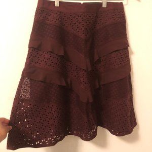Knee-Length Maroon Skirt